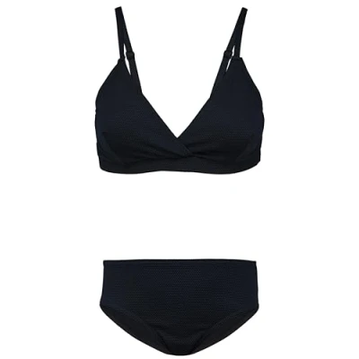 Abbildung von Aquarti Mädchen Bikini Set Bustier Bikinislip Zweiteiliger Badeanzug, Farbe: 039 Jacquard Punkte Schwarz, Größe: 164