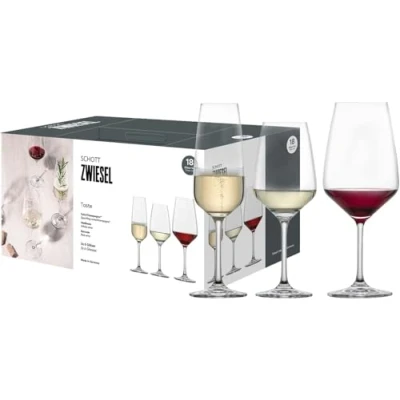 Abbildung von SCHOTT ZWIESEL Premium Box Tulip (18er Set), zeitlose Weingläser und Sektgläser im Set, spülmaschinenfeste Tritan Kristallgläser, Made in Germany (Art. Nr. 124136)
