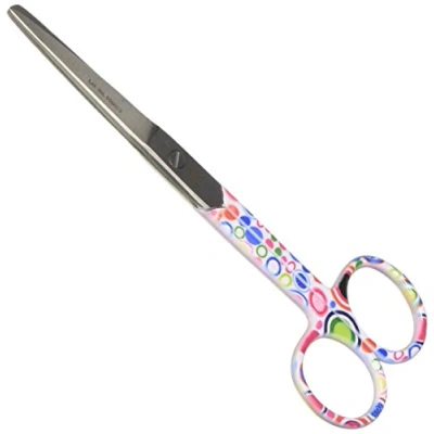 Abbildung von Gima Gerade Schere für Krankenpfleger, spitze/stumpfe, aus rostfreiem Stahl, Blasen Fantasie, seidenglänzend und pulverbeschichtet, Länge 14 cm, zum professionellen Gebrauch