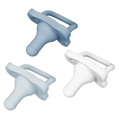 Abbildung von Dr. Brown&#039;s HappyPaci Schnuller aus 100% Silikon, 0 6m, BPA frei, Weiß Blau Hellblau, 3er Pack