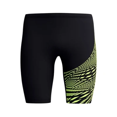 Abbildung von Speedo Medley Logo Schwimmhose für Herren, Black/Hyper Yellow, 32