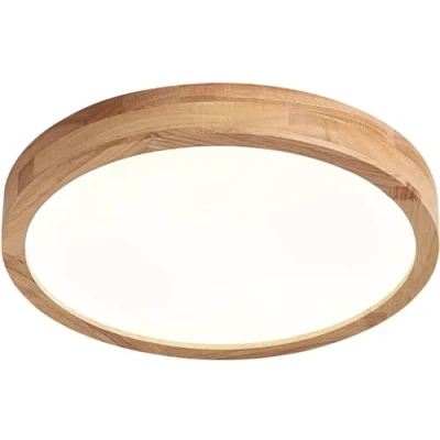 Abbildung von Schindora Holz LED Deckenleuchte, 21 W, Neutralweiß, 4500 K, 1600 lm, Runde Deckenleuchten Ø30 cm, Für Lounge, Wohnzimmer, Küche, Esszimmer, Flur, Zuhause, Büro, Kinderzimmer