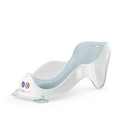 Abbildung von Angelcare ergonomischer Badesitz für die Baby Badewanne Light Aqua, angenehm weiche Liegefläche, aufhängbar