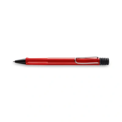 Abbildung von Lamy safari red Kugelschreiber zeitlos klassicher Kuli mit ergonomischem Griff &amp; robustem ASA Kunststoff inkl. Großraummine M 16 in Strichbreite blau