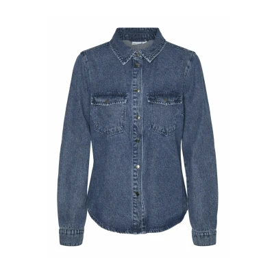Abbildung von Vero Moda Jennie Hemdbluse, Damen, Größe: XS, Medium blue denim