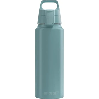 Abbildung von SIGG Alu Trinkflasche WMB Pathfinder Morning Blue ClimatePartner Zertifiziert Für Kohlensäurehaltige Getränke Geeignet Auslaufsicher Federleicht BPA frei Outdoor 1 L