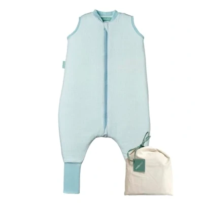 Abbildung von molis&amp;co Baby Schlafsack mit Füßen und Socke Ideal für Frühling Herbst Babyschlafsack Beinen 1 tog 100% Baumwolle (Oeko TEX 100), Premium Qualität Lagoon (100 cm)