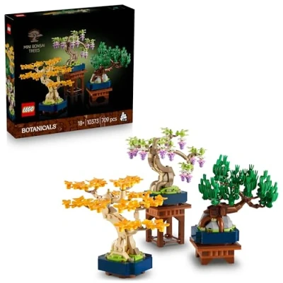 Abbildung von LEGO Botanicals Mini Bonsais Bonsai zum Bauen Kreative Deko Blumen Ginkgo, Schwarzkiefer &amp; Wisteria Kunstpflanzen DIY für Zuhause Geschenk Erwachsene 10373