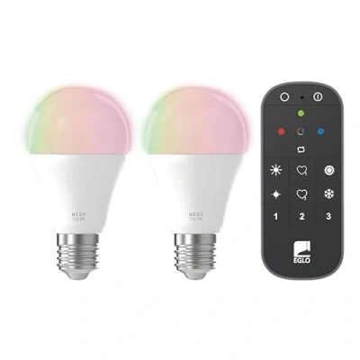 Abbildung von EGLO connect.z 2er Set Smart Home LED Leuchtmittel E27, A60, ZigBee, App und Sprachsteuerung Alexa, mit Fernbedienung, dimmbar, warmweiß kaltweiß, RGB, 9 Watt, Glühbirne opal weiß