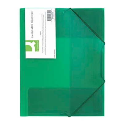 Abbildung von Q Connect KF02313 Flügelmappen Gummizugmappe A4 translucent grün