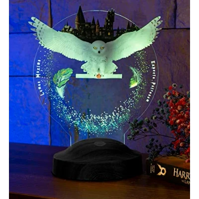 Abbildung von Sentidos 3D Led Nachtlicht Geschenke Lampe Jungen Kind Kinder Geburtstagsgeschenke Schreibtischlampe Schlafzimmer Taufgeschenk (Hedwig)