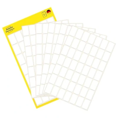 Abbildung von AVERY Zweckform 3072 Haushaltsetiketten selbstklebend (16x9 mm, 294 Aufkleber auf 6 Bogen, Vielzweck Etiketten für Haushalt, Schule und Büro zum Beschriften Kennzeichnen) blanko, weiß