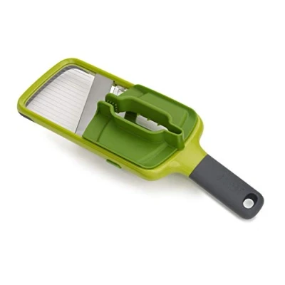 Abbildung von Joseph Multi Grip Küchen Mandoline, Verstellbar Gemüseschneider und zwiebelschneider, 3 Scheiben Stärke, mit Präzisionsgriff, grün, 42