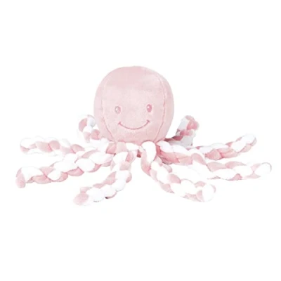 Abbildung von Nattou 878753 Lapidou Kuscheltier Oktopus, Für Neugeborene und Frühchen, 23 cm, Rosa, Hellrosa/Weiß, 1 Stück (1er Pack)