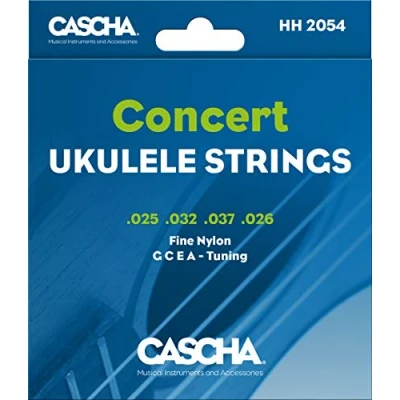Abbildung von Cascha Konzert Ukulele Saiten Set I Premium Nylon für Ukulelen sehr gute Klang Qualität &amp; hohe Lebensdauer hochwertiges 4er G C E A Concert Strings 4 Stück