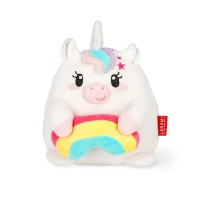 Abbildung von Legami Super Soft Plush Plüsch, Unicorn Thema, Mini Größe, mit personalisierbarer ID Karte, Steht alleine, 14x15x12 cm