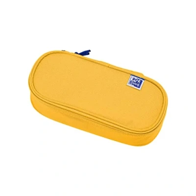 Abbildung von Oxford Federmäppchen für Mädchen und Jungen, oval, mit Stiftehalter, langlebig, gelb