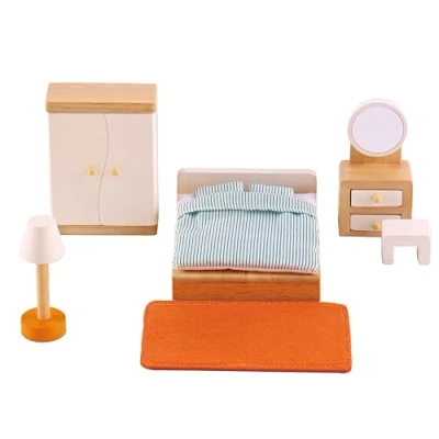 Abbildung von Hape Puppenhaus Schlafzimmer, geeignet für alle vergleichbaren Puppenhäuser, ab 3 Jahren, Klein