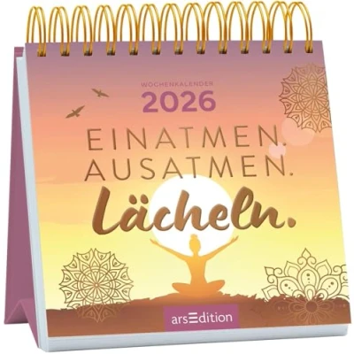 Abbildung von Mini Wochenkalender Einatmen. Ausatmen. Lächeln. 2026: Kleiner Tischkalender für mehr Entschleunigung und Freude