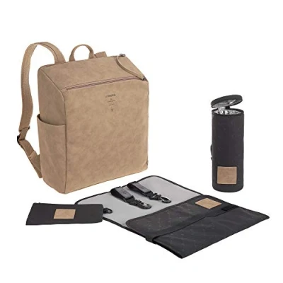 Abbildung von LÄSSIG Baby Wickelrucksack Wickeltasche mit Zubheör veganes Leder/Tender Backpack camel, 1 Stück (1er Pack)