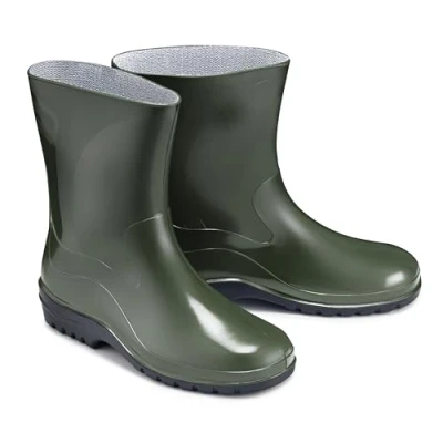 Abbildung von ESTRO Gummistiefel Damen Halbhoch Wasserdicht Regenschuhe Regenstiefel Regenstiefeletten K007 (38 EU, Dunkelgrün)