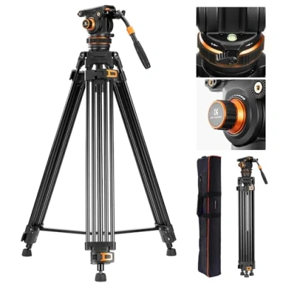 Abbildung von Video stativ, K&amp;F Concept VA3+BV20 Kamera Stativ,Videostativ mit 360Fluidkopf,191cm Tripod, Stativ kompatibel Canon Nikon Sony und Anderen DSLR,Camcorder,Kameras,10kg Belastbarkeit