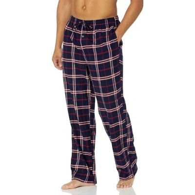 Abbildung von Amazon Essentials Herren Pyjamahose aus Flanell (erhältlich in Big &amp; Tall), Marineblau Rot Karomuster, S