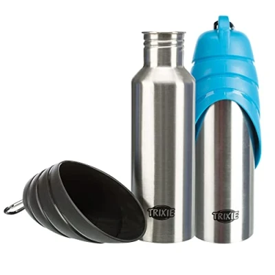 Abbildung von Trixie 24606 Flasche mit Trinknapf, Edelstahl/Kunststoff, 0,75 l, für Kaninchen