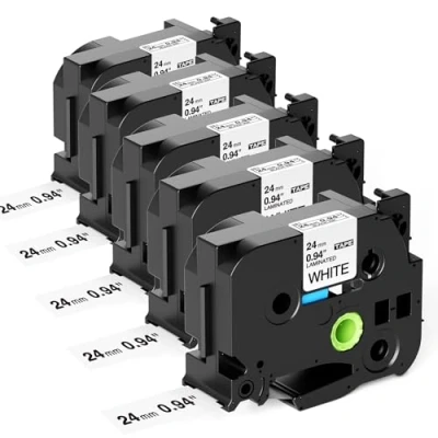 Abbildung von Fimax Kompatible Schriftband Tze 251 24 mm als Ersatz für Brother P touch Bänder TZe251 TZ PTD600 PTD400AD PT P710BT P700 P750W P900W P910bt, Schwarz auf Weiß