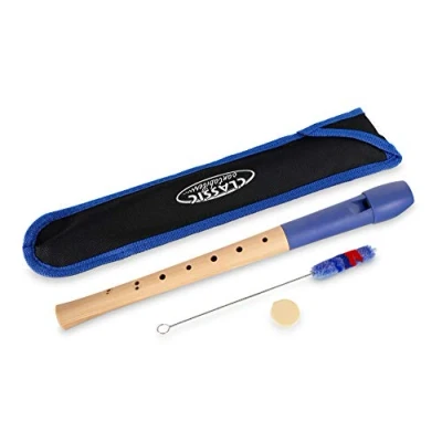 Abbildung von Classic Cantabile Pivella C Sopran Blockflöte aus Ahornholz mit Kopf Kunststoff, dadurch ideal für Einsteiger Barocke Griffweise Inkl. Etui, Grifftabelle, Wischerstab und Korkfett Blau