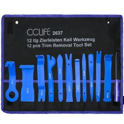 Abbildung von CCLIFE 12tlg Auto Demontage Werkzeug Set PP PA+ Zierleistenkeile Innenraum Verkleidung Türverkleidung