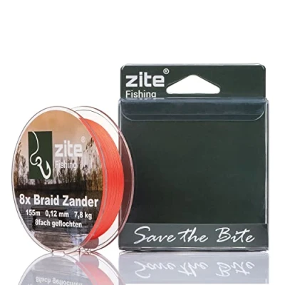 Abbildung von Zite Fishing 8X Geflochtene Angel Schnur Geflechtschnur 8 Braid Barsch Zander Hecht Angeln Rundgeflochten 155m Orange (Zander)