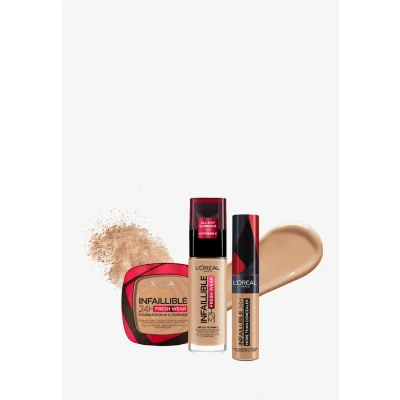 Abbildung von L&#039;Oréal Paris Wasserfestes Puder Make up mit hoher Deckkraft, Deckendes Kompaktpuder mattem Finish und 24H Halt, Infaillible Fresh Wear Foundation Powder, Nr. 300 Amber, 1 x 9 g