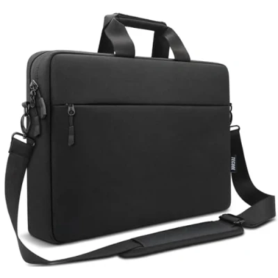Abbildung von TECOOL 14 Zoll Laptoptasche Schultertasche für Lenovo Acer ASUS Dell HP Chromebook Umhängetasche Notebook Wasserdicht Aktentasche, Laptop Tasche 15 MacBook Air/Pro, Schwarz
