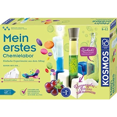 Abbildung von KOSMOS 642525 Mein erstes Chemielabor, Einfache und schnelle Experimente aus dem Alltag, Kristall Labor Farb Labor, Experimentierkasten für Kinder ab 8 Jahre