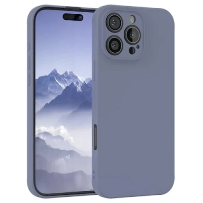 Abbildung von EAZY Case Silikonhülle für iPhone 16 Pro Max Hülle Silikon weich stoßfeste Handyhülle Schutzhülle mit Kameraschutz Dünn Premium Schutz Cover TPU Phone Bumper in Stahl Blau