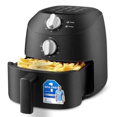 Abbildung von Midea Heißluftfritteuse 2L,1150W Airfryer, Frittieren ohne Öl, Heißluft Fritteusen, Automatische Abschaltfunktion, ölfrei, Leicht zu reinigen, BPA frei, Schwarz