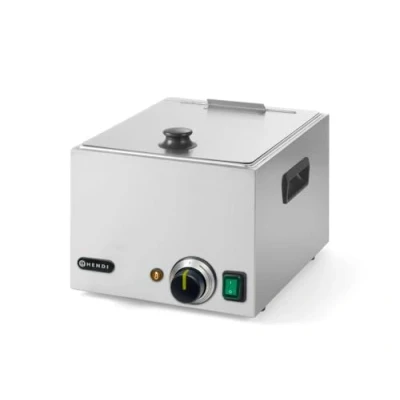 Abbildung von HENDI Würstchenwärmer, Elektrisch, Bockwurstwärmer Wurstkocher, Inhalt 10L, Regelbar bis 85C, Praktischen Tragegriffen, 230V, 1000W, 330x280x(H)250mm, Edelstahl