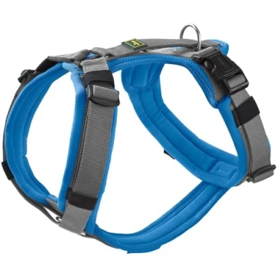 Abbildung von HUNTER Hundegeschirr Maldon UP, Farbe: blau/grau, weich gepolstert &amp; komfortabel, stark reflektierend durch 3M Scotchlite, 4 Fach verstellbar, mit gepolstertem Griff (ab S M), Größe: L