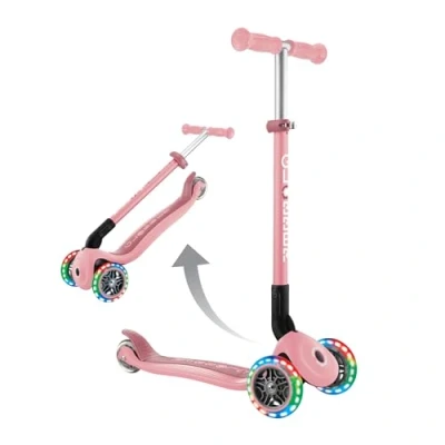 Abbildung von GLOBBER Primo Foldable Lights Tretroller Kinder, 120/80 mm, ABEC 5, 3 rädrig, höhenverstellbar, LED Rollen, neon pink