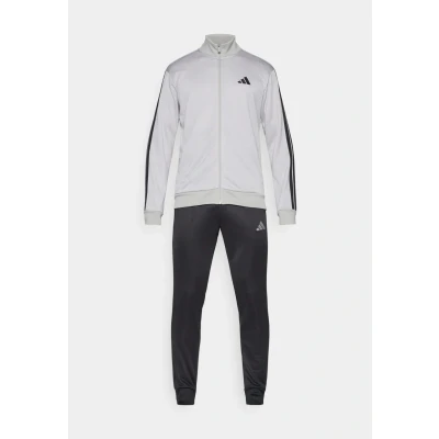 Abbildung von adidas Sportswear Basic Stripes SET Trainingsanzug, Herren, Größe: XS, Medium grey heather/solid