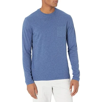Abbildung von Amazon Essentials Herren Langärmeliges T Shirt, Schmale Passform, Blau Heide, L