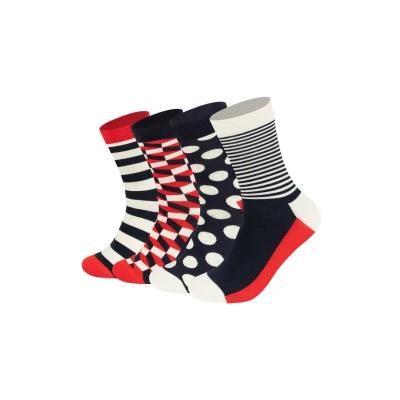 Abbildung von Happy Socks Classic GIFT SET Unisex 4 PACK Socken, Größe: 41 46, Navy multi