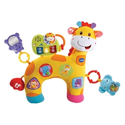 Abbildung von VTech Baby Giraffenkissen Niedliches Kissen zum Kuscheln, Spielen in Bauchlage und Rasseln Für Kinder von 0 24 Monaten