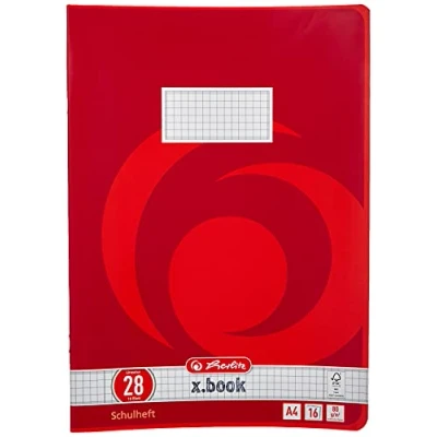 Abbildung von Herlitz 3322807 Schulheft (A4, kariert mit Rand, Lineatur 28) 16 Blatt, 10er Packung