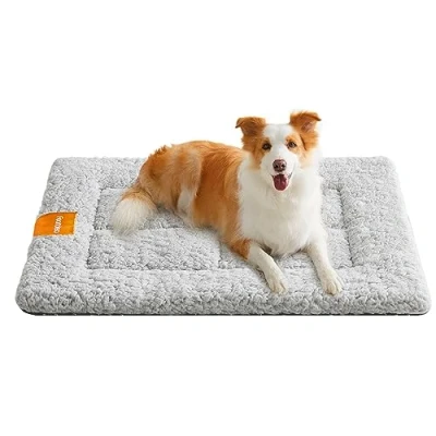 Abbildung von Feandrea Hundedecke, Haustier Decke, für Hunde, Katzen, 90 x 65 cm, L, maschinenwaschbar, trocknergeeignet, rutschfest, hellgrau PPB002G01