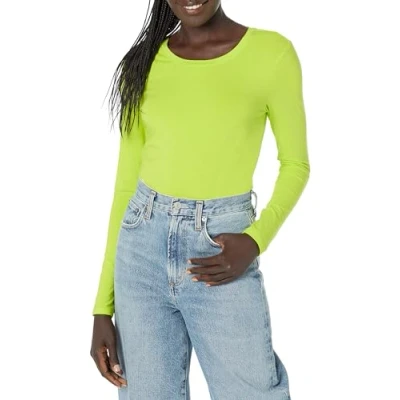 Abbildung von Amazon Essentials Damen Langärmeliges T Shirt mit Rundhalsausschnitt, Klassischer Schnitt (Erhältlich in Übergröße), Lindgrün, XXL