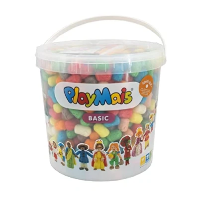 Abbildung von PlayMais Basic 1000 Bastelset für Kinder ab 3 Jahren Basteleimer mit über Stück zum Basteln Natürliches Spielzeug Fördert Kreativität &amp; Motorik Geschenk Mädchen Jungen