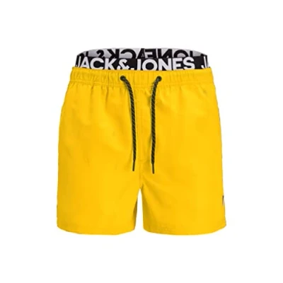 Abbildung von JACK &amp; JONES Herren JPSTARUBA JJSWIMSHORTS AKM DB WB, Minion Yellow, M
