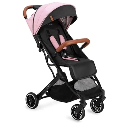 Abbildung von MOMI ESTELLE Kinderwagen für Kinder ab 6 Monat bis zu max. Körpergewicht von 15 kg, H105 x B51 T75 cm, klappbar auf die Maße H65 T21 Gewicht 7,5 5 Punkt Sicherheitsgurt